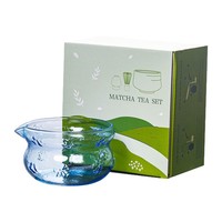 Bol à thé en verre pour matcha de style japonais minimaliste, texture martelée, écologique, qualité alimentaire, résistant à la chaleur, ensemble de thé