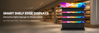Pantalla Publicitaria para Borde de Estante, Barra Extensible, Panel LCD IPS con Iluminación de Borde, Retroiluminación LED, CMS Basado en la Nube