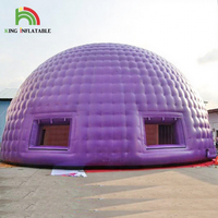 Tente Igloo géante violette gonflable pour stade extérieur, événement, discothèque, Concert, dôme géant blanc, chapiteau de maison