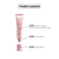 Couvercle vide en plastique transparent rose, emballage cosmétique, Tube de brillant à lèvres à pression douce, Tube en plastique cosmétique