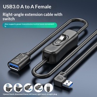 Câble d'extension USB 3.0 en cuivre avec connecteur coudé à 90 degrés pour le transfert de données et la charge de l'ordinateur