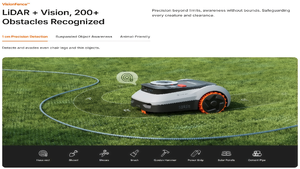 Cortacésped Robótico Eléctrico Inalámbrico con Tracción en las Cuatro Ruedas, Control por Aplicación Inteligente, Autopropulsado, Altura de Corte de 1000 mm para Jardines Pequeños y Pendientes - Product Image 4