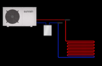 Pompe à chaleur domestique Sunrain R410A 6KW pour eau chaude sanitaire avec échangeur tubulaire, dégivrage automatique, désinfection et MODBUS
