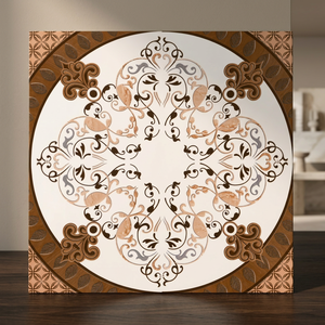 Carreaux de sol en céramique numérique vert 40x40cm, motif bois, porcelaine émaillée vitrifiée pour intérieur de salle de bain - Product Image 5