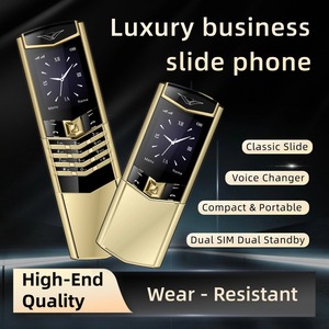 2025 Hot Item Vertue Gold Mini Phone Dialer Keypad Cell Phone Elderly Mobile Phone Leather Back <b>Cover</b> - Product Image 4