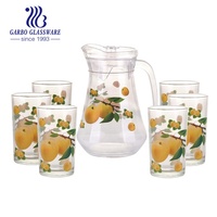 Ensembles de verres à eau classiques avec logo personnalisé, style vintage, ensemble de 5 ou 7 pièces, comprenant un pichet et des gobelets pour eau chaude