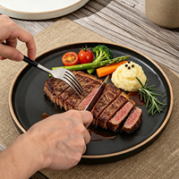 Assiettes en terre cuite personnalisées OEM en gros, assiettes à fruits et desserts en poterie artisanale, assiettes de service pour restaurants, assiettes à steak en céramique