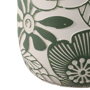 Macetas de Cerámica con Diseño Floral para Plantas de Interior y Exterior, Macetas Redondas de Cerámica Texturizada, Estilo Decorativo para Jardín - Product Image 4