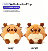 Peluche personnalisée avec logo, cerf mignon, jouet animal en peluche doux et moelleux pour enfants, cadeau pour bébé, décoration de la maison, sur mesure