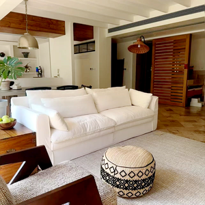 Sofá de Tela de Lino Moderno ATUNUS, Muebles para Sala de Estar, Sofá Tapizado Lavable Color Beige, Sofá Modular de 3 Plazas - Product Image 5