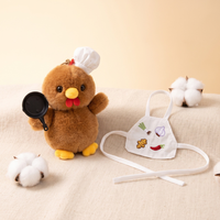 Porte-clés en peluche poussin de petite taille, jouet poussin avec bavoir pour machine à griffes, pendentif en peluche personnalisé