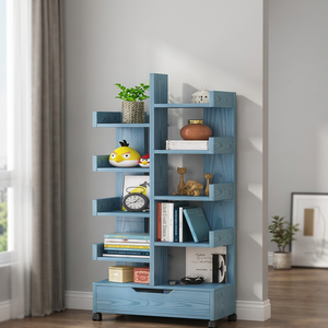 Hot Selling Modern Wooden Adjustable Living Room Bookcase with 7-<b>Shelf</b> Eco-Friendly Modular Design for Home Office & <b>Bedroom</b> Use - Product Image 3