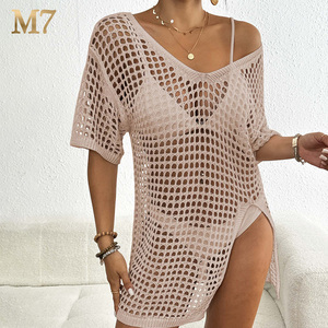 Mujer Crochet White Hollow Beach Vestidos Sexy Straps Coverup Knit Summer Dress <span class=keywords><strong>para</strong></span> Beach - Product Image 3