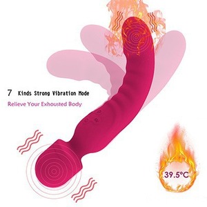 Vibromasseur 2-en-1 chauffant à double moteur pour femmes, jouet sexuel en silicone <span class=keywords><strong>souple</strong></span>, vibromasseur pour femme, masseur baguette pour adulte - Product Image 2