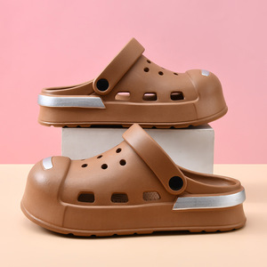 Women's Platform <b>Clogs</b> Breathable Non Slip EVA Summer Beach Sandals Couple Slippers Solid Color Thick Sole 3.5cm - Product Image 3