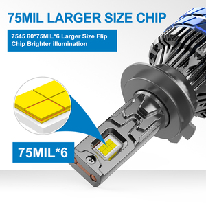 Chiếu sáng ô tô hệ thống nhà máy <span class=keywords><strong>LED</strong></span> H7 CANBUS Đèn pha H1 H3 H8 H11 CSP chip xe ánh sáng bóng đèn thấp cao chùm đèn pha Kit 9012 - Product Image 3
