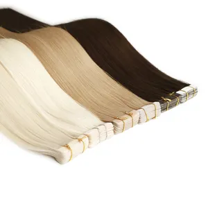 Injection Mini Invisible Long Raw Tape Ins Virgin Weft Hair Extensions 100% Human Raw Indian Russian Hair