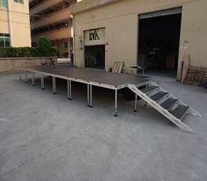 Escenario Portátil RK de Instalación Rápida con Patas Ajustables, Marco de Aluminio, Plataforma Negra de Aluminio y Contrachapado para Bodas y Conciertos - Product Image 5