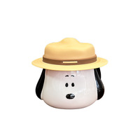 Mug en céramique de dessin animé pour filles, mignon, résistant aux hautes températures, avec couvercle et poignée, cadeau d'anniversaire
