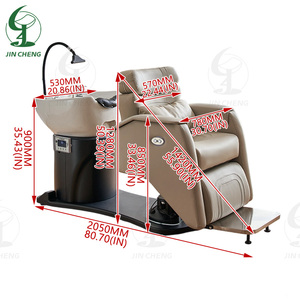 Jincheng Berber Dükkanı Güzellik Salonu Spa Ekipmanları Kuaför Koltuğu, Elektrikli Sırt Masajlı ve Lavabolu Şampuan Koltuğu - Product Image 6