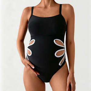 Maillots de bain une pièce pour femmes enceintes, découpés, à fines bretelles, pour la grossesse - Product Image 4
