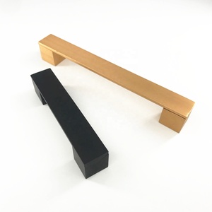 Aluminium Handle MLP22 Furniture Hardware Kitchen Wardrobe <strong>Drawer</strong> Gold Brush and <strong>Black</strong> Pull Handle - Product Image 2