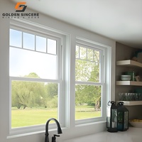 GS Low-E Glass Aluminio Ventana colgada doble para protección solar