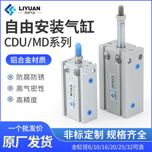 Liyuan Pneumatic CDU10 25MD Plunger Cylinder Aluminum Body Standard Pneumatic <b>Miniature</b> Magnetic Cylinder - Product Image 5