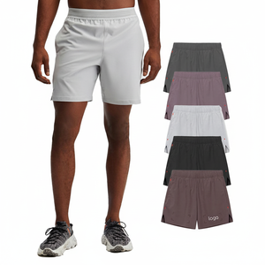 Pantalones cortos de malla de fitness al aire libre de ocio de verano para hombre personalizados tela de poliéster transpirable elástico de cintura media estilo informal fútbol - Product Image 1
