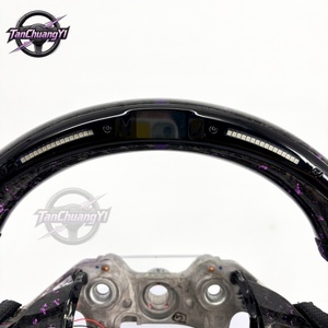 Volant de voiture en fibre de carbone forgée personnalisé, vente chaude, avec LED pour I20/I30n/N 2021 - Product Image 2