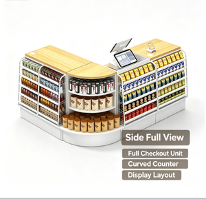 Mostrador de caja para supermercado comercial con expositor de cigarrillos y sistema POS para tienda minorista - Product Image 2