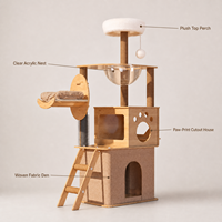 Arbre à chat tout-en-un personnalisé avec condo pour chat, griffoir et jouet interactif pour chat