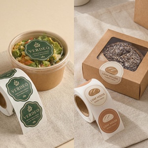 Etiquetas de Lista de Verificación de Pedidos de Hamburguesas Personalizadas para Cajas de Comida para Llevar de Restaurantes, Pegatinas para Empaque de Comida de Food Trucks con Ingredientes y Notas - Product Image 3