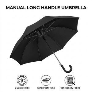 Nouvelle Arrivée Parapluie Droit Élégant en Tissu Polyester de Qualité Supérieure 8 baleines Multicolore Parapluies de Pluie Vente en Gros Poignée en Plastique - Product Image 3