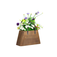 Panier à fleurs en bois style ferme, fait main, en forme de sac à main, décoration rustique pour cuisine, mariage, centre de table