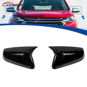 Penutup kaca spion mobil serat karbon/hitam mengkilap Trim dekorasi cangkang cermin pintu samping untuk Chevrolet Equniox 2017-2023