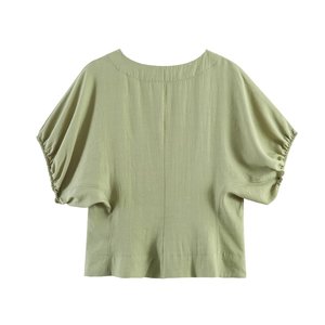 Blusa Vintage de Manga Abullonada Estilo Francés 2026 Personalizada - Blusa de Corte Holgado, OEM/ODM por Fábrica de Ropa China - Product Image 2