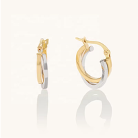 Boucles d'oreilles double cerceau torsadées bicolores LOZRUNVE en argent sterling 925 plaqué or 18 carats et or 14 carats