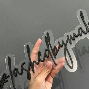 Letrero de Nombre Acrílico en Oro Rosa Personalizado, Placa de Nombre Acrílica 3D en Capas para Boda, Compromiso, Cumpleaños, Decoración de Puerta de Dormitorio para Niñas - Product Image 4