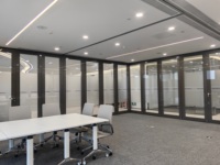 Panneaux de cloison coulissants en verre aluminium double vitrage, épaisseur 100 mm, haute absorption acoustique, modulaires, réglables, design moderne, bureau