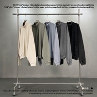 2026 Neue Heavy Loop Stoff High Street Washed Winter Uni Stehkragen Locker YKK Reißverschluss Langarm Pulloverjacke