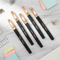 Stylos en caoutchouc carrés personnalisés de haute qualité avec logo, clip métallique, stylos promotionnels pour la publicité scolaire