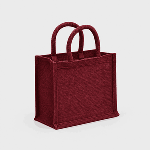 Sac de courses en jute orange avec logo personnalisé, poignées en corde à fermeture éclair personnalisées, fond carré tissé, taille moyenne - Product Image 4
