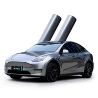 CARLAS 1.52*16 Liquide Gris Argent Autocollant De Voiture Film Haute Qualité Auto-Guérison Résistant Aux Rayures TPU Changement De Couleur Body Wrap