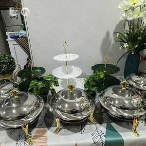 Plato de calentamiento redondo de acero inoxidable duradero de lujo con tapa de marco, bandeja calentadora de <span class=keywords><strong>Buffet</strong></span>, soporte de combustible <span class=keywords><strong>para</strong></span> Hotel y restaurante - Product Image 5