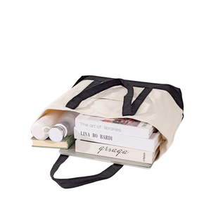 Sac fourre-tout en toile de coton <span class=keywords><strong>avec</strong></span> poignée supérieure et <span class=keywords><strong>poche</strong></span> <span class=keywords><strong>extérieure</strong></span>, idéal pour le shopping – Vente en gros directe usine - Product Image 6