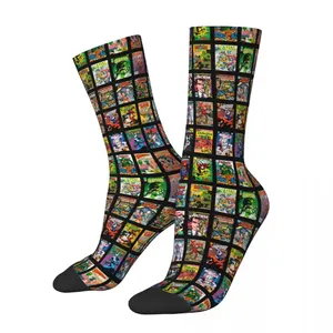 Achats en gros automne hiver Hip Hop hommes femmes super-héros bande dessinée Collection Pop Art citations chaussettes respirant basket-ball - Product Image 4