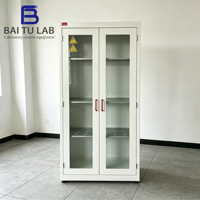 Armario de Almacenamiento de Utensilios de Vidrio para Laboratorio, de 3 Niveles, Totalmente de Acero, Anticorrosión, para Laboratorios de Nuevas Energías