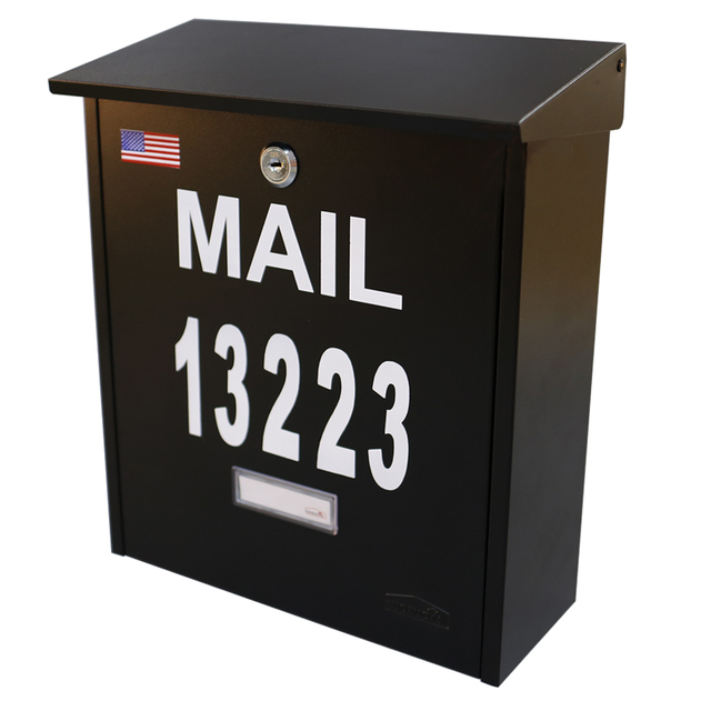 Wall Mount Locking Mailbox Large Capacity Security House Numbers Mailbox Waterproof Vertical Drop Mail Box Outdoor with Keys