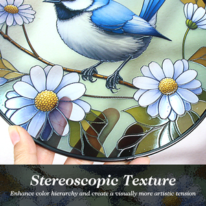Atrapasueños de Vitral con Diseño de Pájaro y Flores para Decoración de Ventanas, Regalos de Colibrí para Mamá - Product Image 2